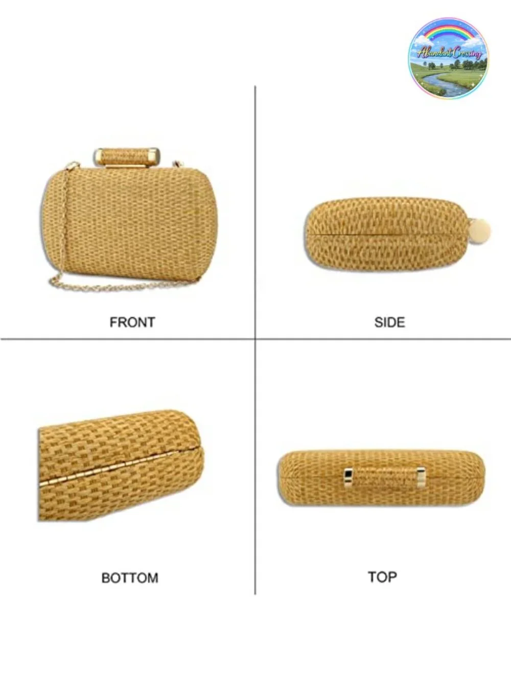 Natural Straw Clutch Purse Women Woven Evening Handbag Wedding Party Beach